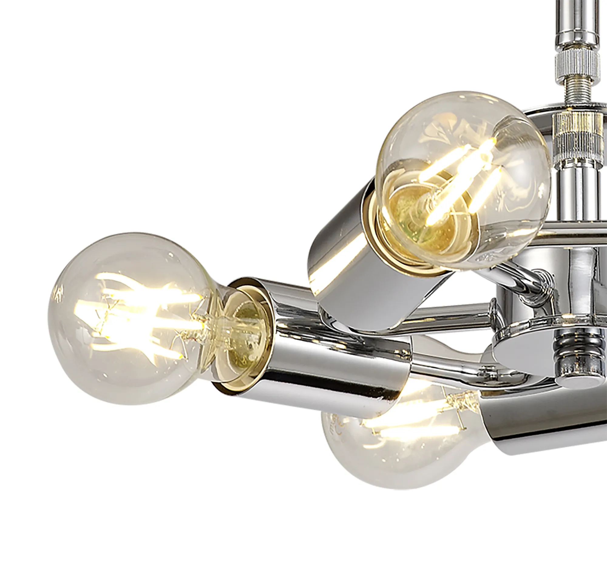 Baymont 50cm Semi Flush 5 Light Polished Chrome, Silver Leaf, Frosted Diffuser DK0816  Deco Baymont CH SL